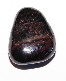 Pyrop-Trommelstein, Granat, gebohrt