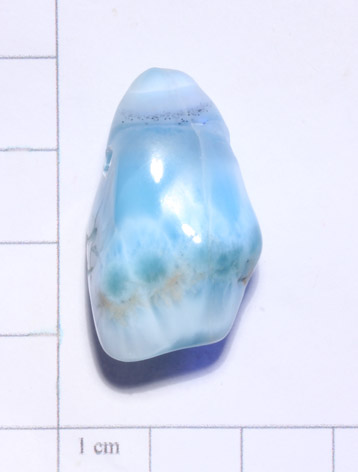 Larimar-Trommelsteine - gebohrt