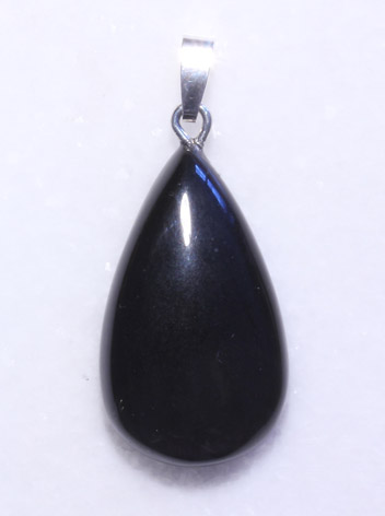 schwarzer Obsidian-Anhänger, Cabochon 