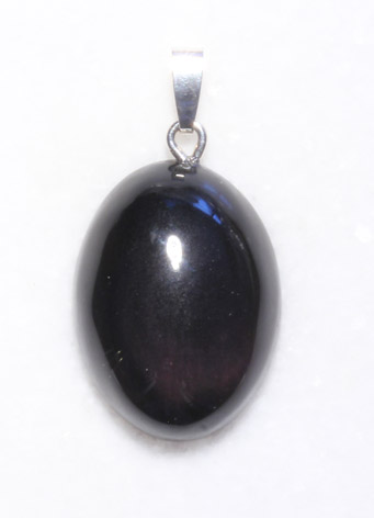 schwarzer Obsidian-Anhänger, Cabochon 